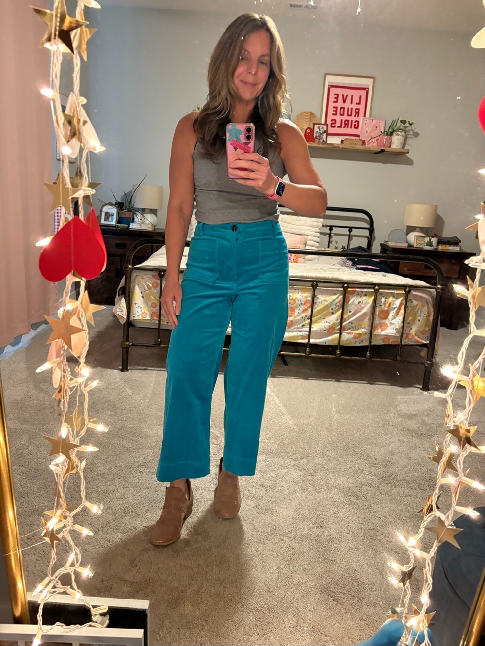 Maeve Colette Teal Wide-Leg corduroy Pants - Women